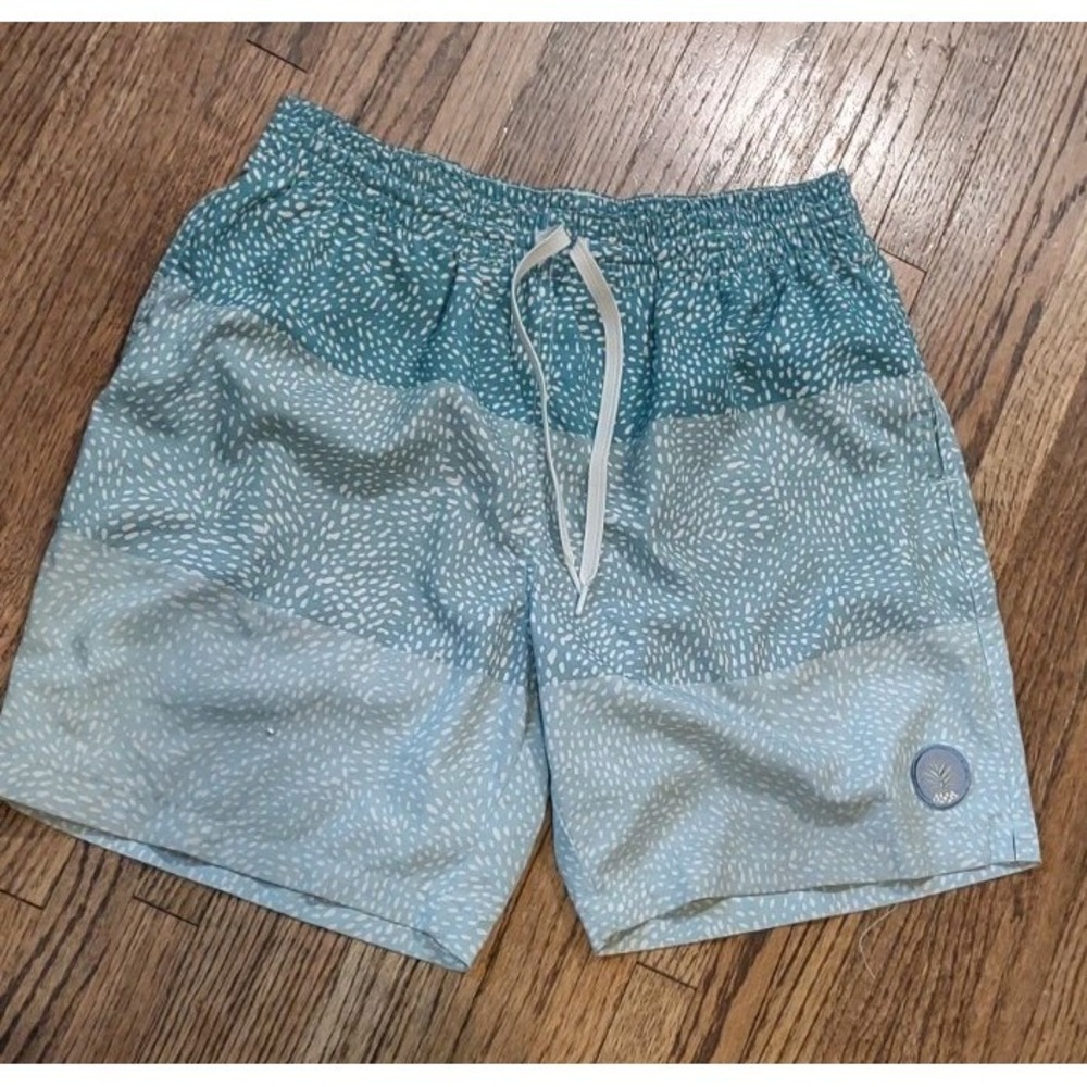 Chubbies Mens Swim Trunks Medium 7 Inseam Blue Teal Patterned Board Shorts